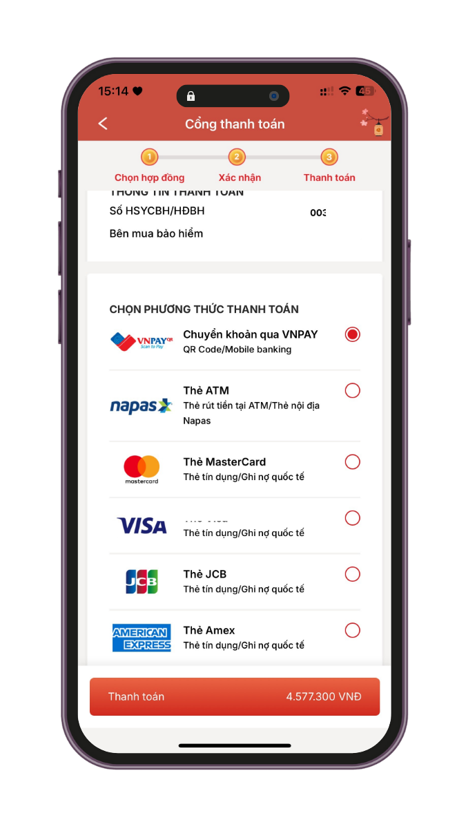 Danh sách các phương thức thanh toán phù hợp để đóng phí bảo hiểm nhân thọ Dai-ichi