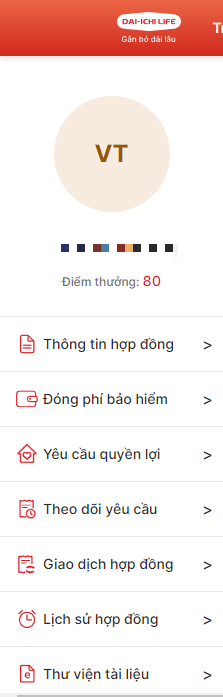 menu quan ly hop dong bao hiem tren website