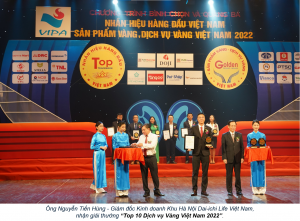 Dai ichi nhan giai thuong Top 10 San pham Vang Dich vu Vang 2022 01